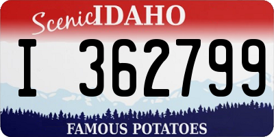 ID license plate I362799