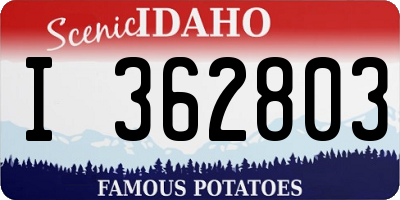 ID license plate I362803