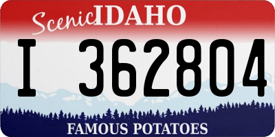 ID license plate I362804