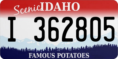 ID license plate I362805