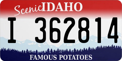 ID license plate I362814