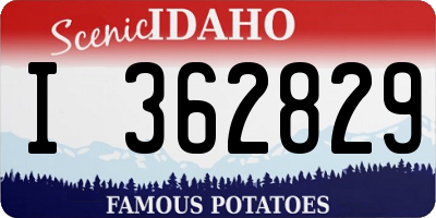 ID license plate I362829