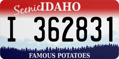 ID license plate I362831