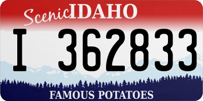 ID license plate I362833