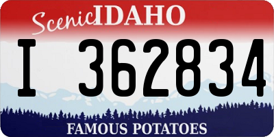 ID license plate I362834