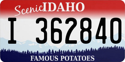 ID license plate I362840