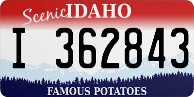 ID license plate I362843