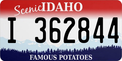 ID license plate I362844