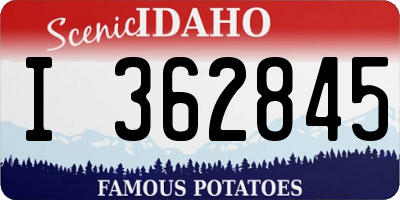 ID license plate I362845