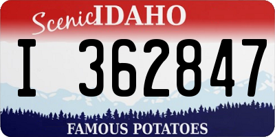 ID license plate I362847