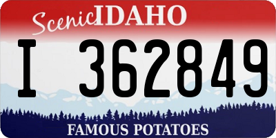 ID license plate I362849