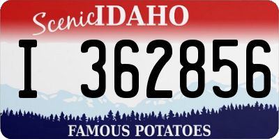ID license plate I362856