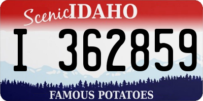 ID license plate I362859