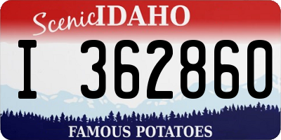 ID license plate I362860