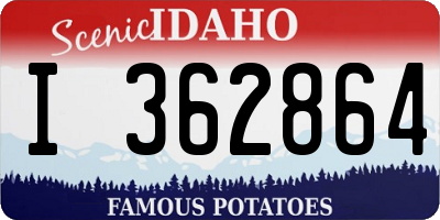ID license plate I362864