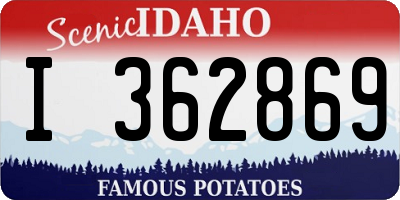 ID license plate I362869