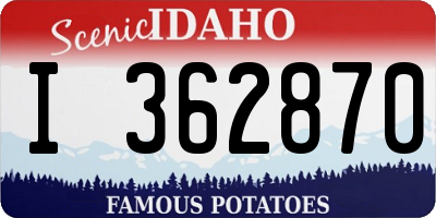 ID license plate I362870