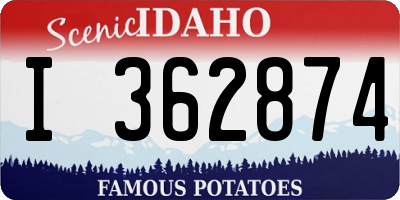 ID license plate I362874