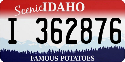 ID license plate I362876