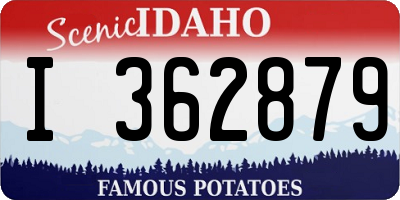 ID license plate I362879