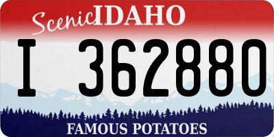 ID license plate I362880