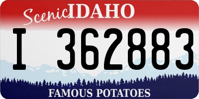 ID license plate I362883