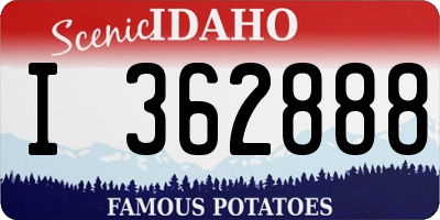 ID license plate I362888