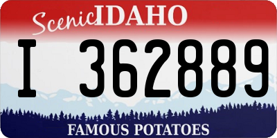 ID license plate I362889