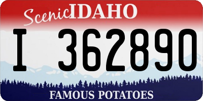 ID license plate I362890