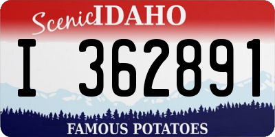 ID license plate I362891