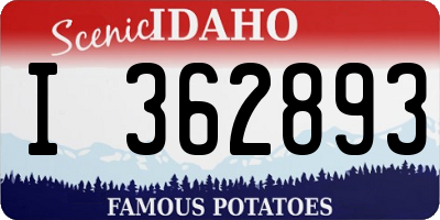ID license plate I362893