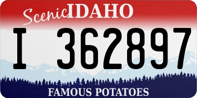ID license plate I362897