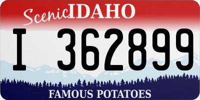 ID license plate I362899