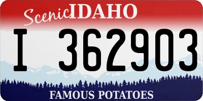 ID license plate I362903