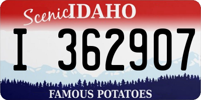 ID license plate I362907