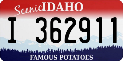 ID license plate I362911