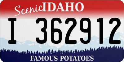 ID license plate I362912