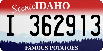 ID license plate I362913