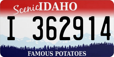 ID license plate I362914