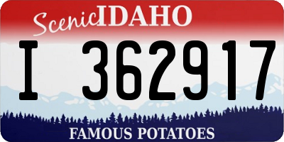 ID license plate I362917