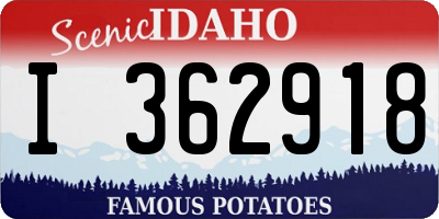 ID license plate I362918