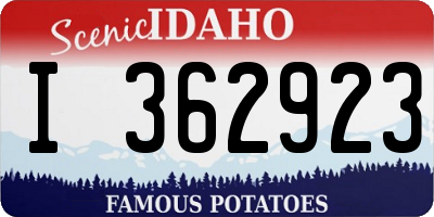 ID license plate I362923