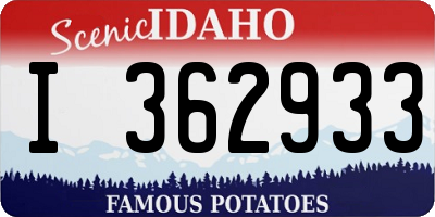 ID license plate I362933