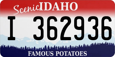 ID license plate I362936