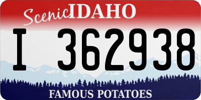 ID license plate I362938