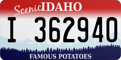ID license plate I362940
