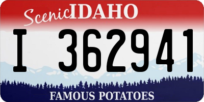 ID license plate I362941
