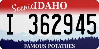 ID license plate I362945