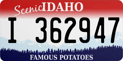 ID license plate I362947
