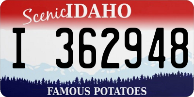 ID license plate I362948